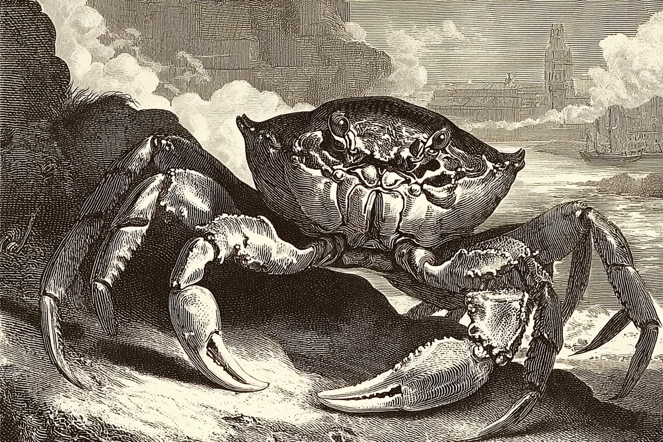 Dasco dans le corps du crabe-bouclier